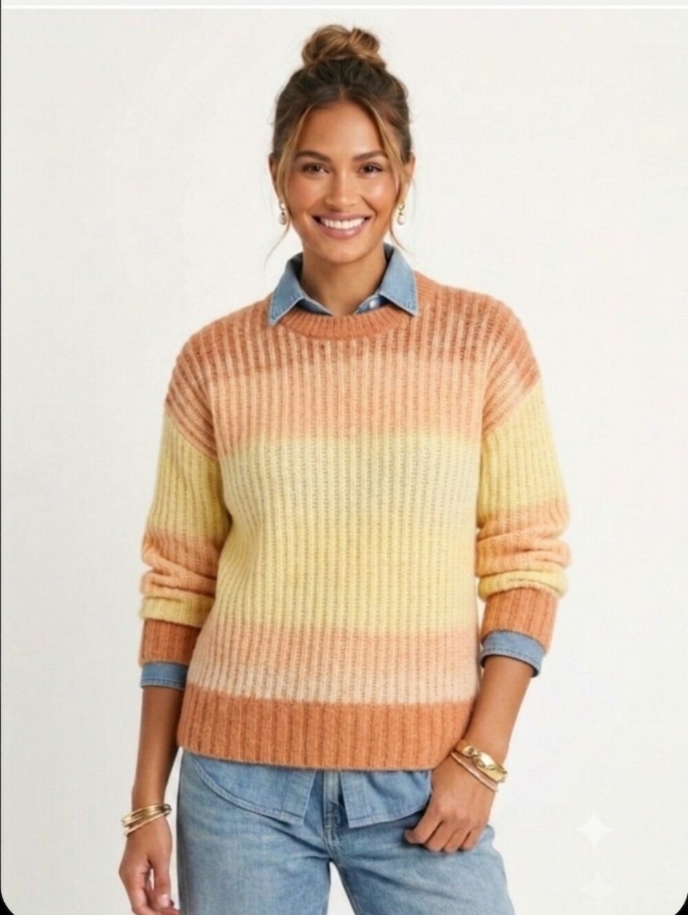 Cozy Oversized Sweater Crew Coastal Casual Blokecore Soft Wool New Large